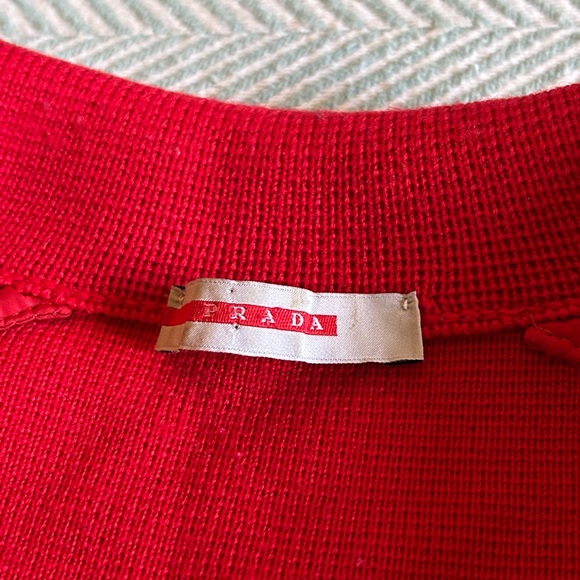 Prada Red Wool Zip-up Sweater, woman’s size 44 (S/M) - Picture 7 of 12